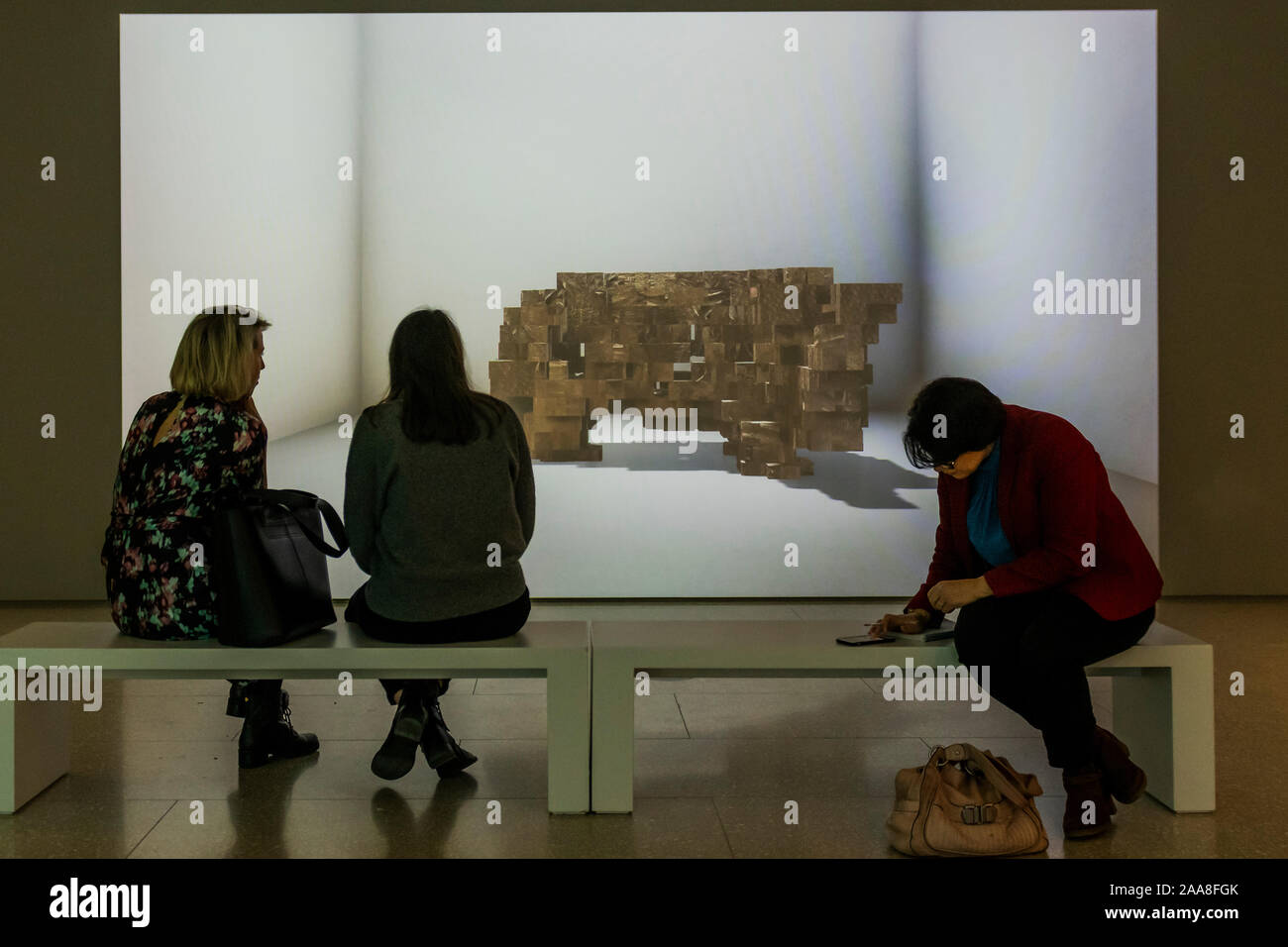 London, UK. 20th Nov 2019. Alexandra Daisy Ginsberg, The Substitute (video still), 2019 - Eco-Visionaries a new exhibition at the Royal Academy of Arts. It is aimed to confront a planet in a state of emergency. Credit: Guy Bell/Alamy Live News Stock Photo