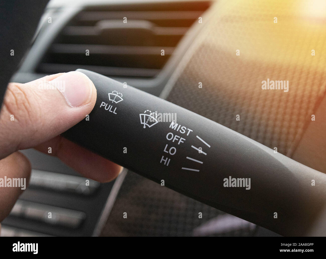 Hand adjusted Car Rain Windscreen Wiper Control Stick. Adjustable wiper