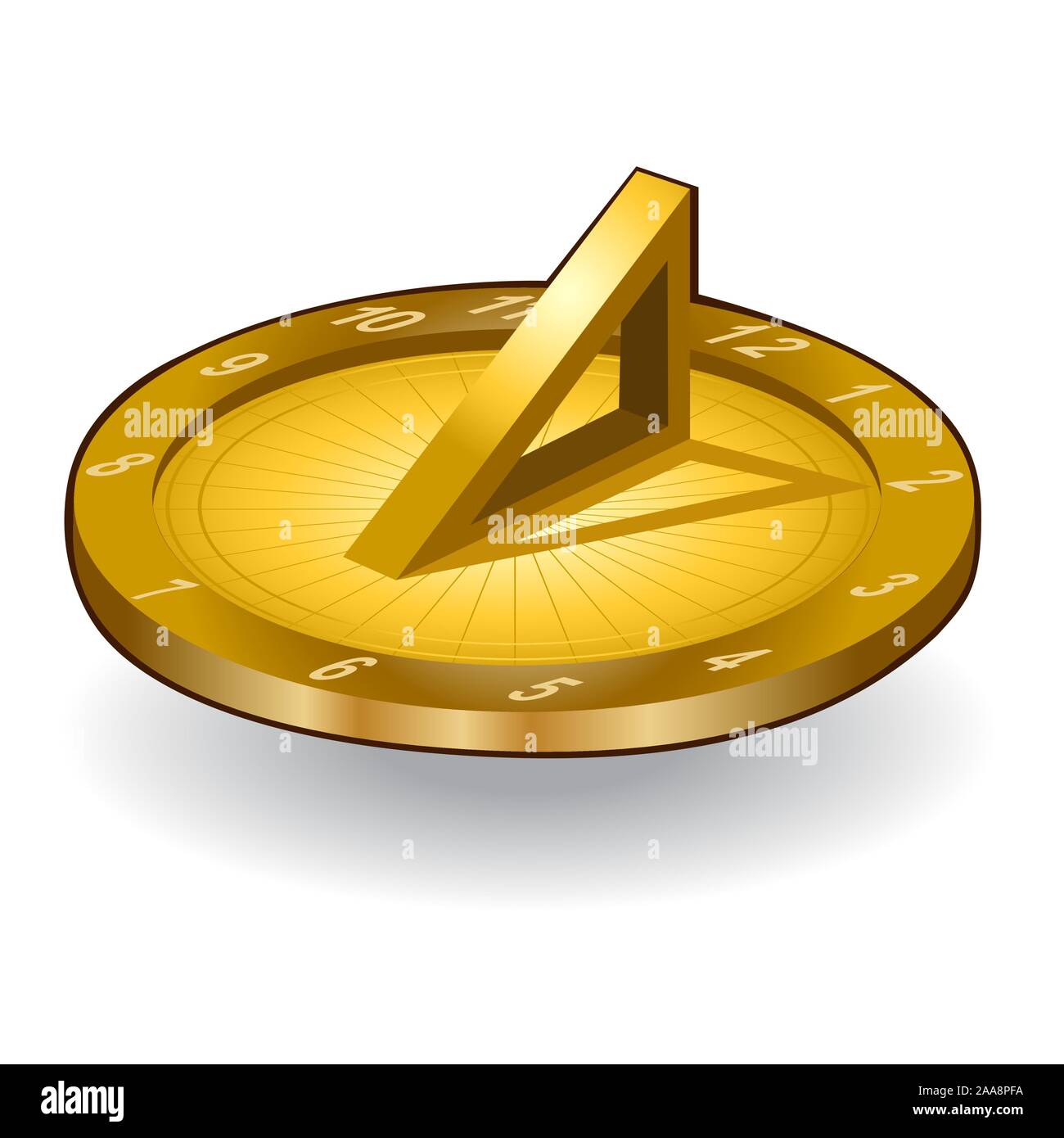 gold sun clock icon Stock Vector
