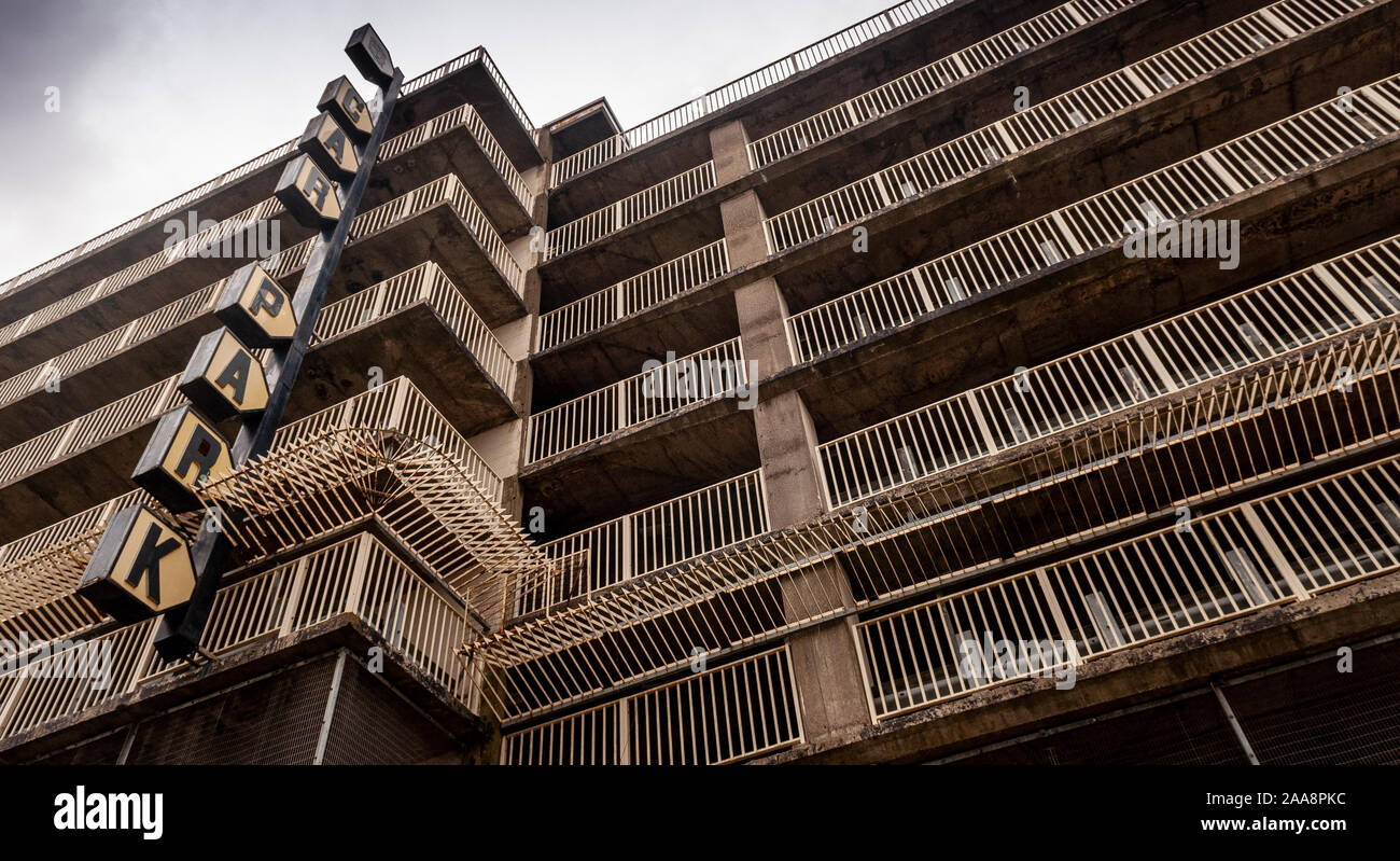 Birmingham, England, UK June 23, 2012 The disused Holliday Street multistorey car park stands