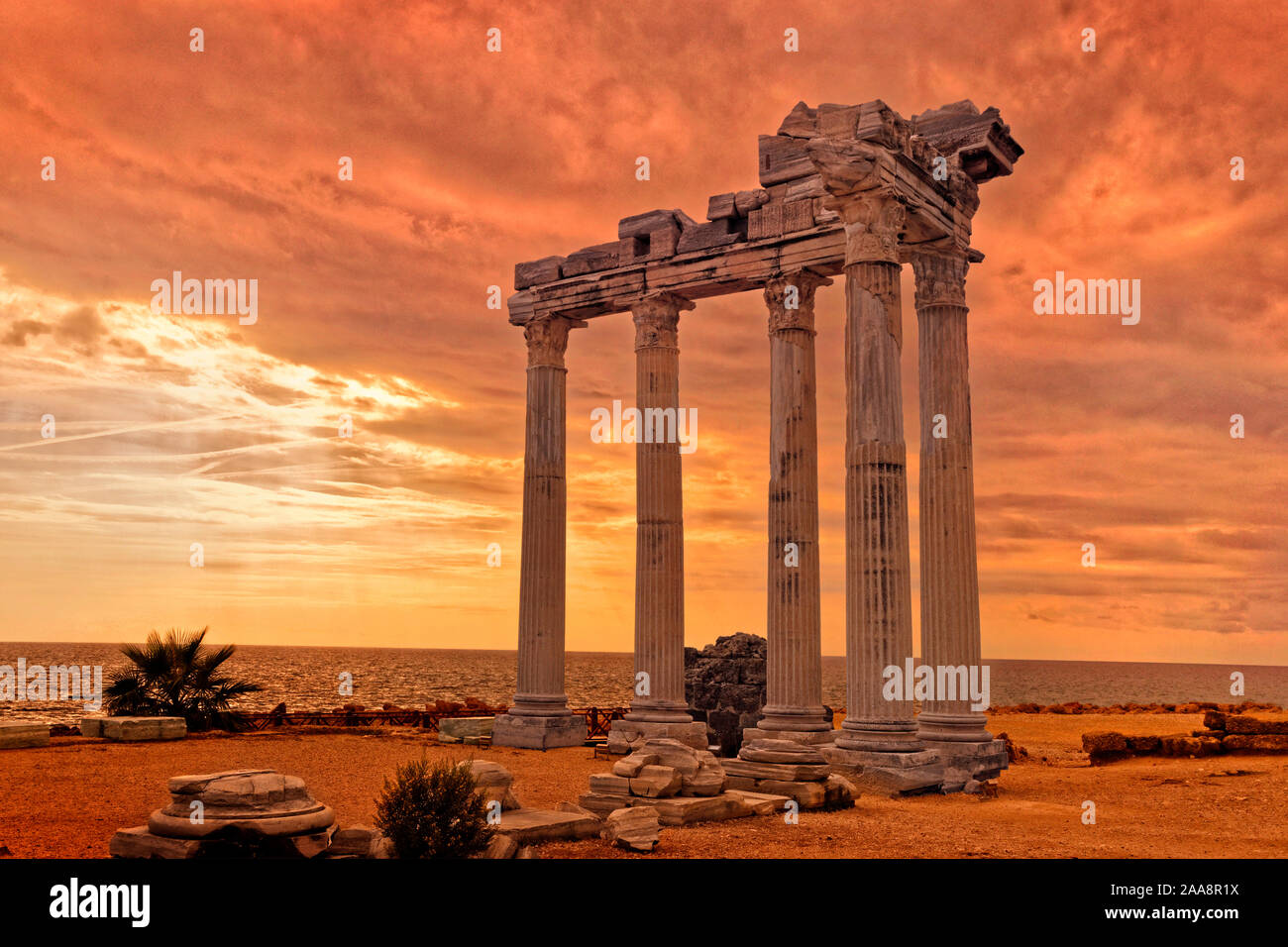 Temple of Apollo at Side, Turkey. Stock Photo