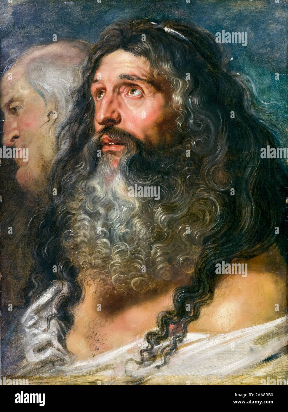 Peter Paul Rubens, Study of Two Heads, portrait painting, 1609 Stock Photo