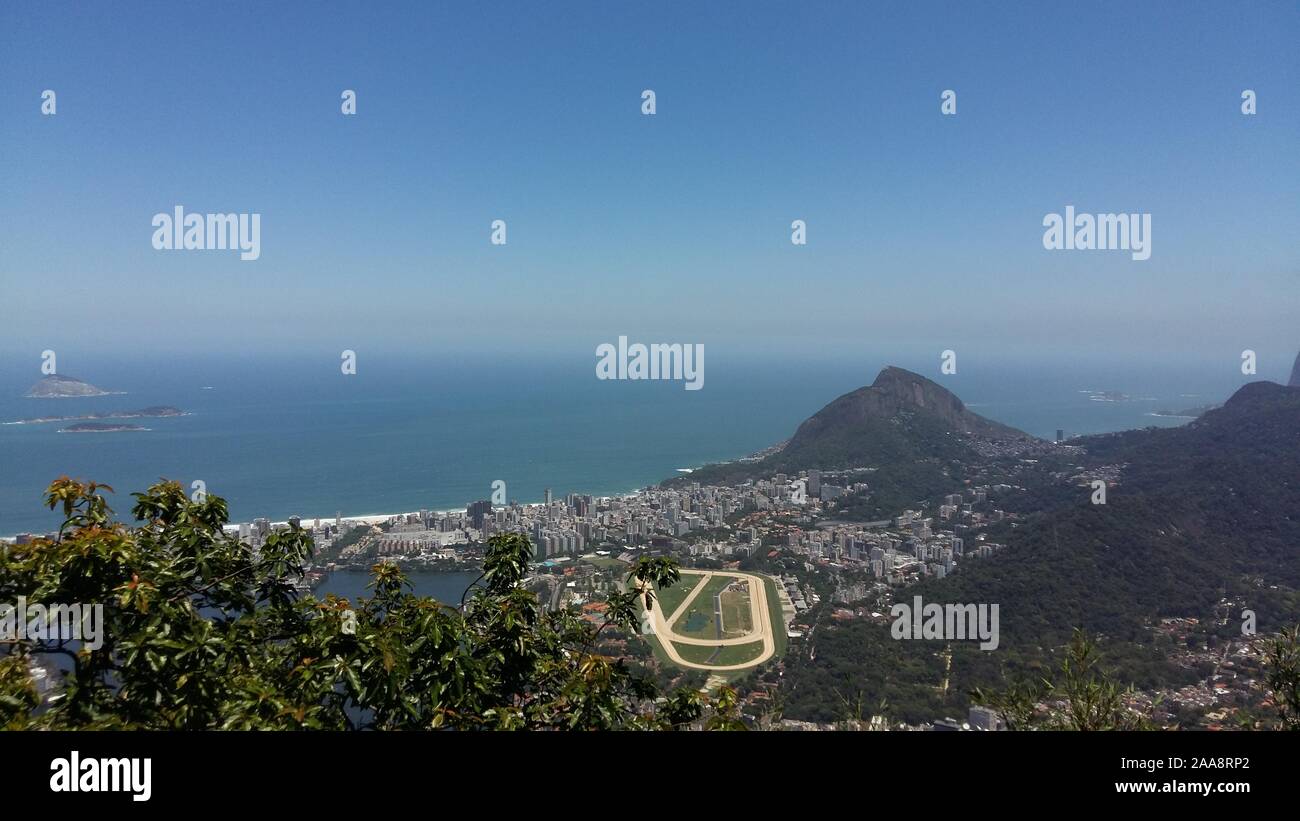Aerial view of Rio de Janeiro from Corcovado Hill Stock Photo