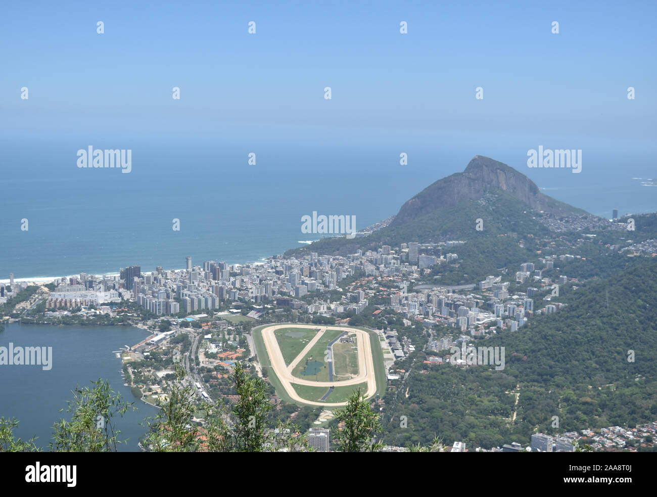 Aerial view of Rio de Janeiro from Corcovado Hill Stock Photo