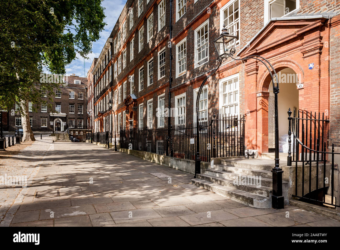 Temple, London. A view along Kings Bench Walk within London's historic legal district. Stock Photo