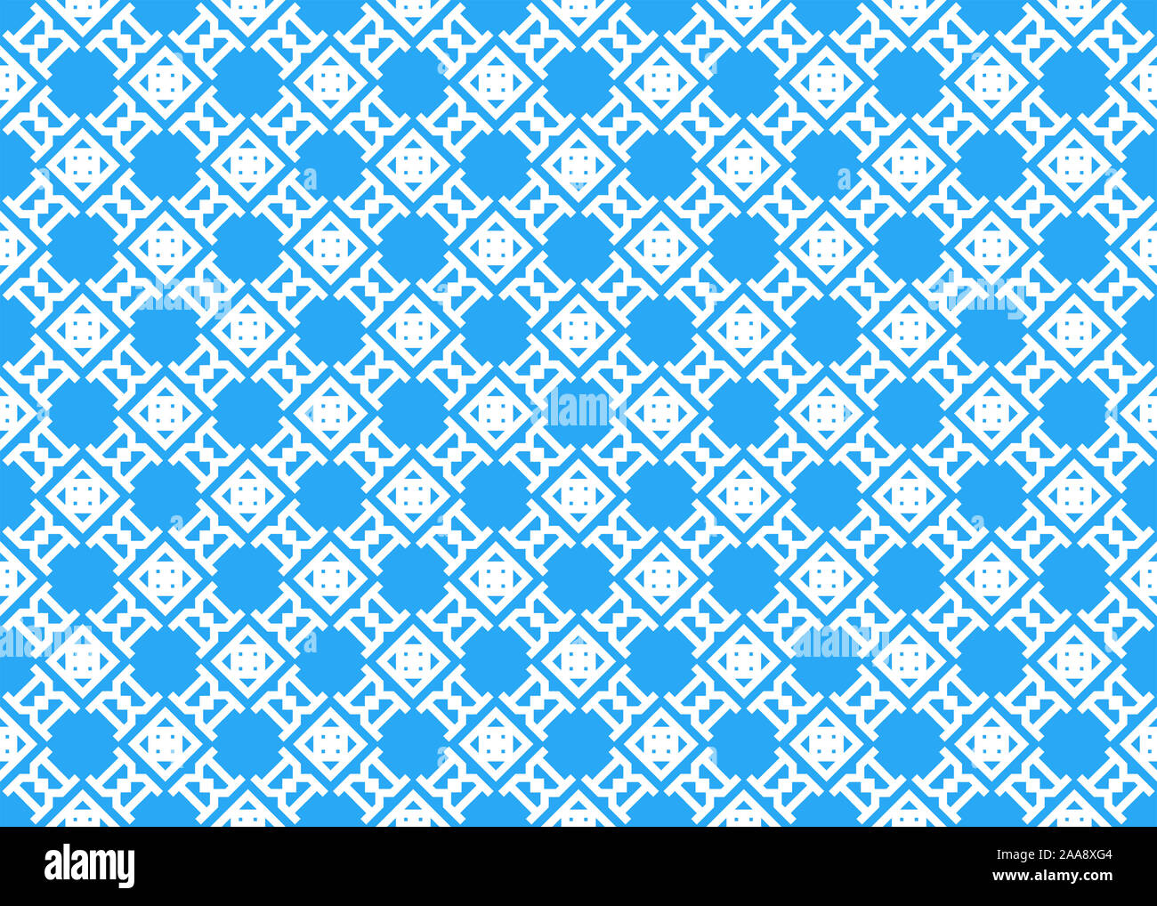 Seamless geometric pattern design illustration. In blue and white ...