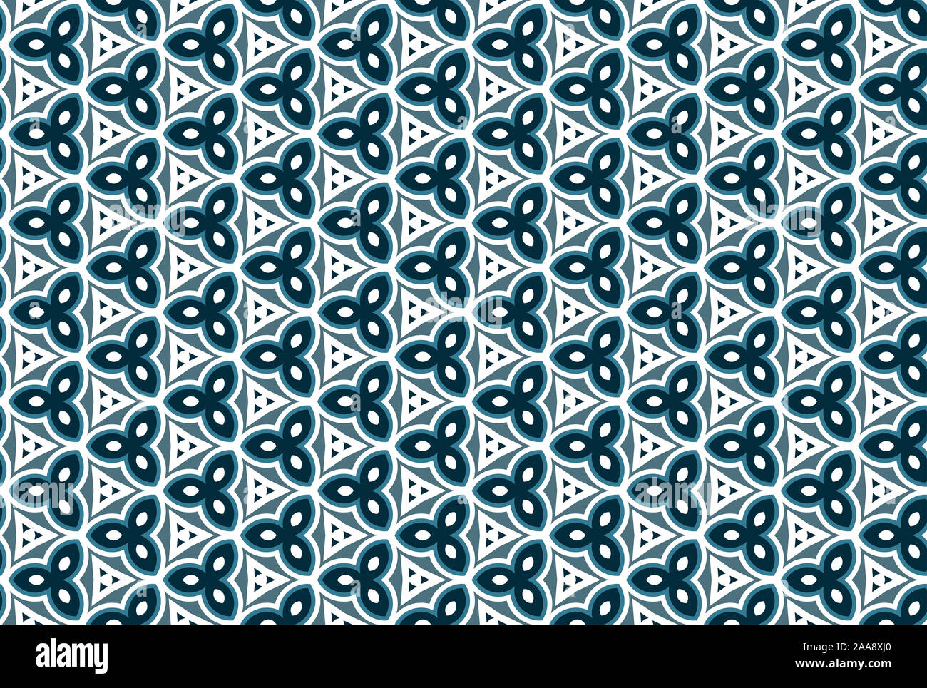 Seamless geometric pattern design illustration. In blue and white ...