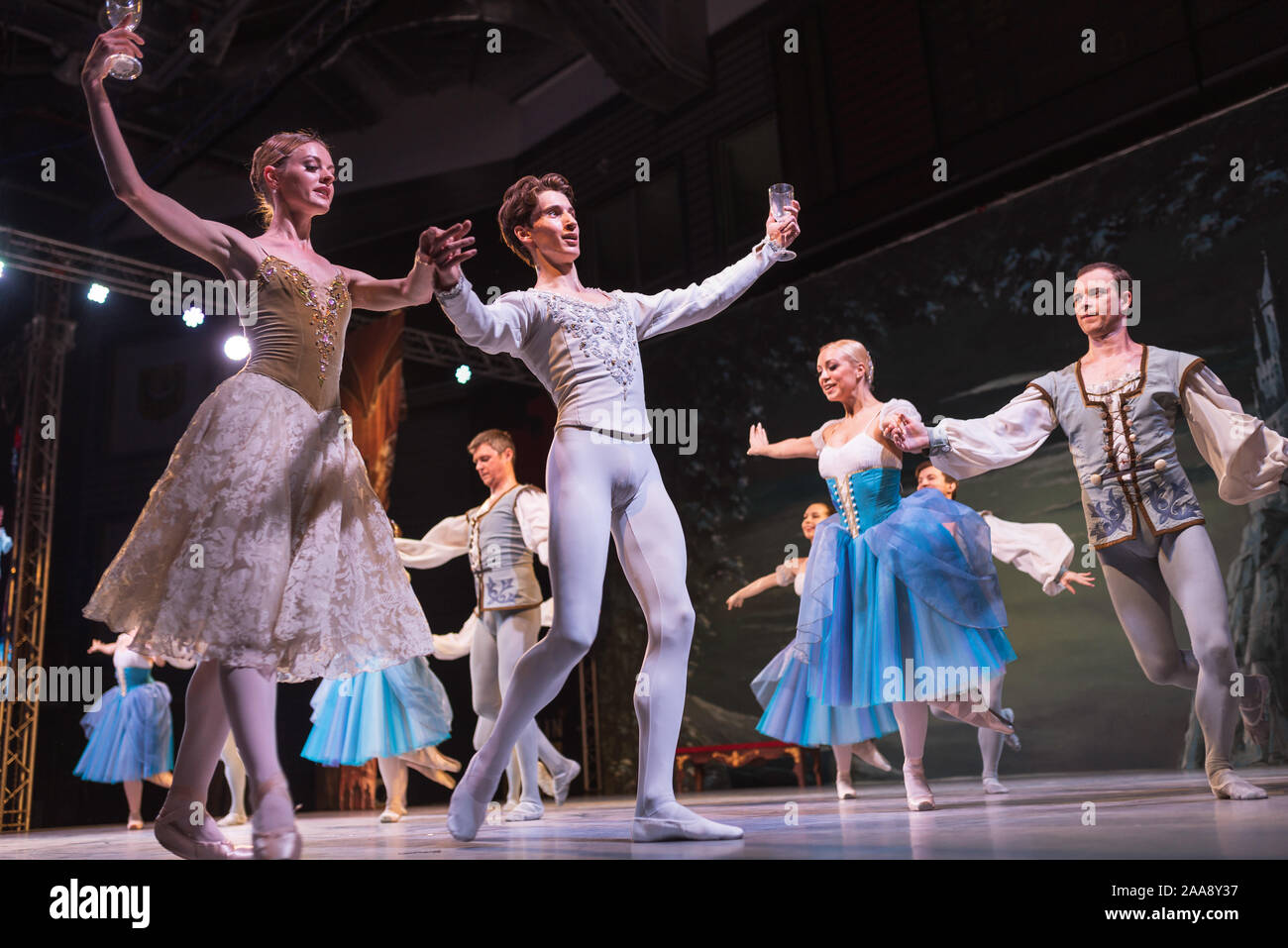 LUBIN, POLAND - NOVEMBER 15, 2019: 'Swan Lake' ballet performed by the Kiev National Opera Ballet. Stock Photo