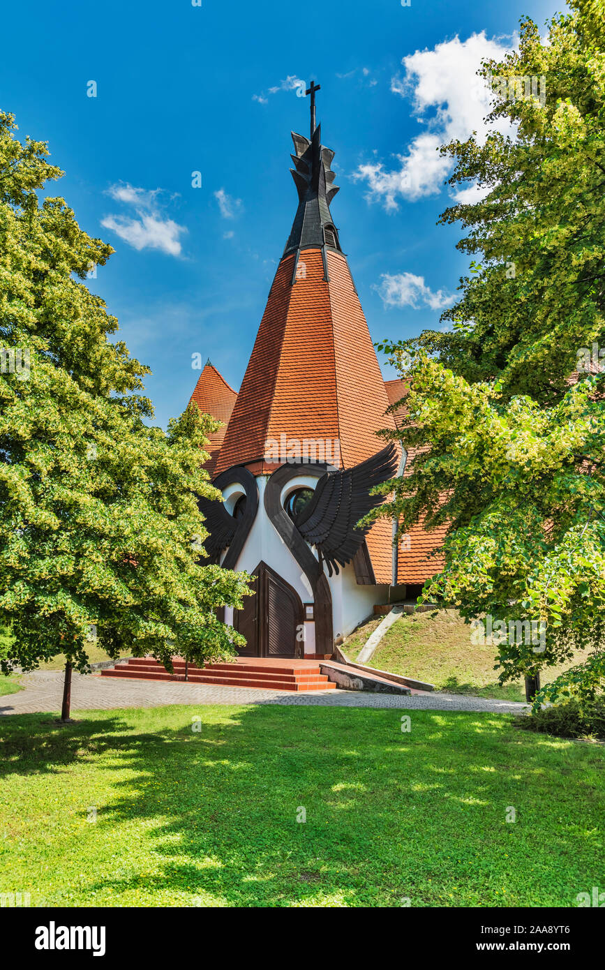 The Evangelical Lutheran Church (Evangelikus Templom) was built in 1990,Siofok, Somogy county, Southern Transdanubia, Hungary, Europe Stock Photo