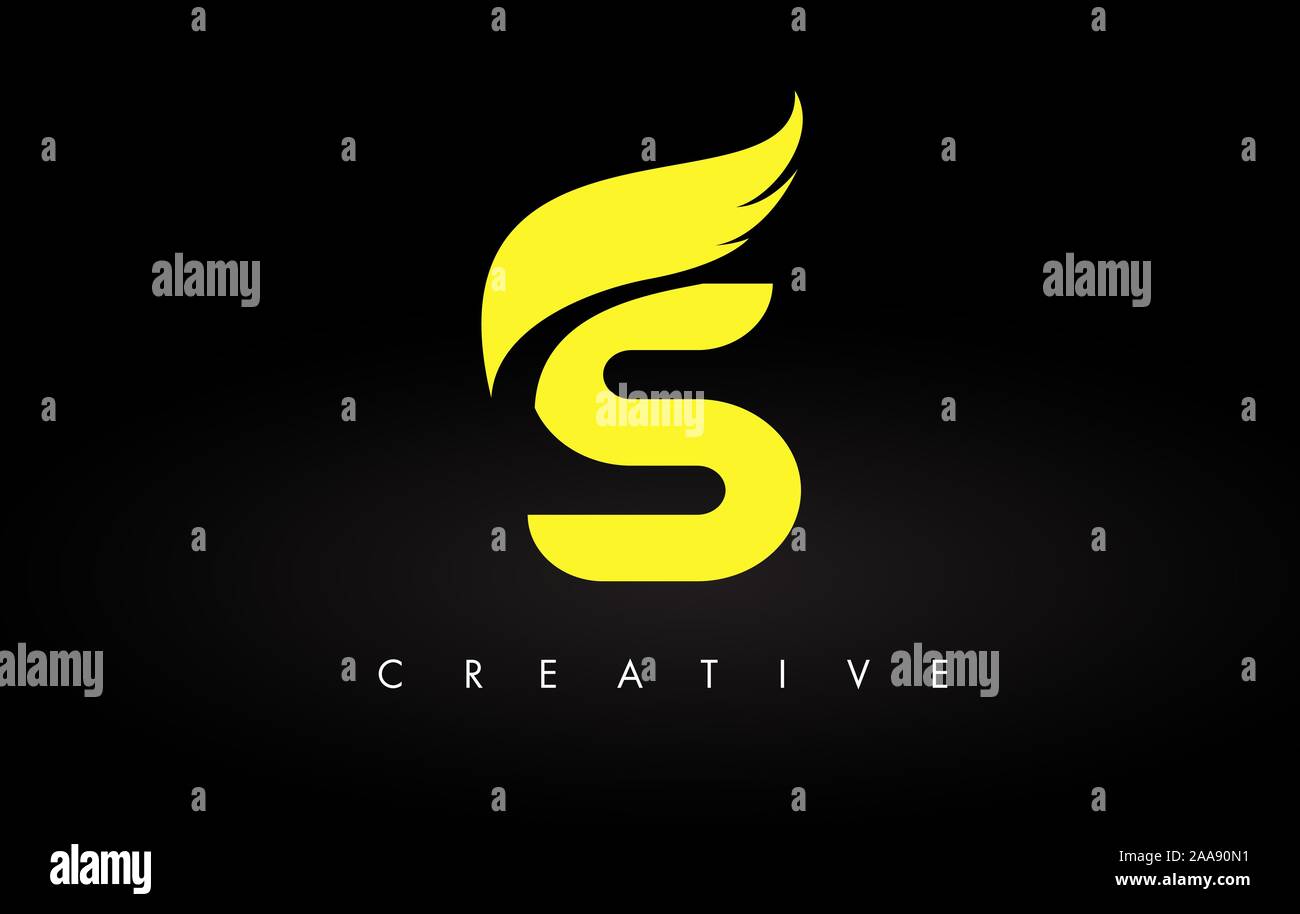 Letter S Logo Icon With Yellow Colors And Wing Design Vector On Black Background Vector Illustration Stock Vector Image Art Alamy Letter S Logo Icon With Yellow Colors And Wing Design Vector On Black Background Vector Illustration Stock Vector Image Art Alamy