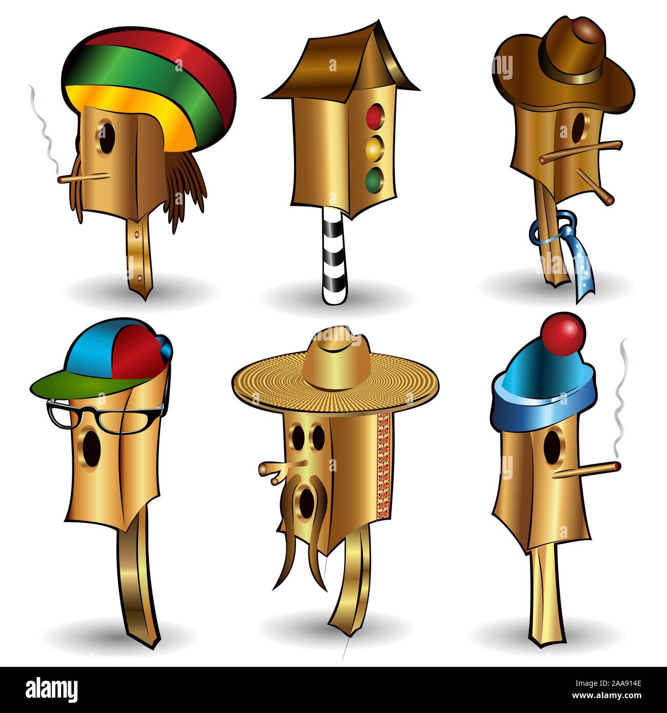 bird house cartoon character Stock Vector Image & Art - Alamy