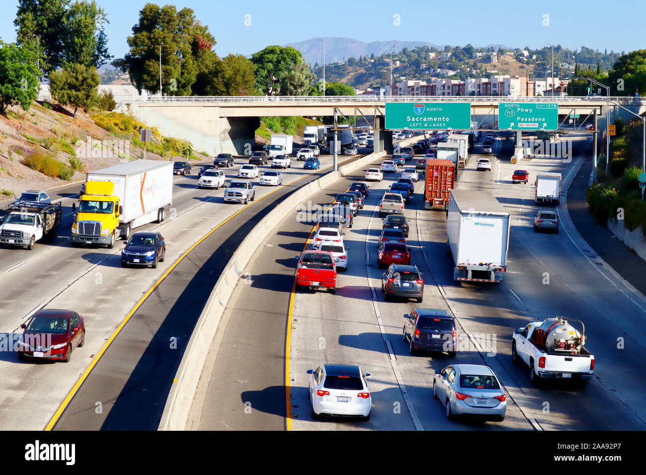 Los Angeles, California Traffic on Interstate 5, I5 Highway view