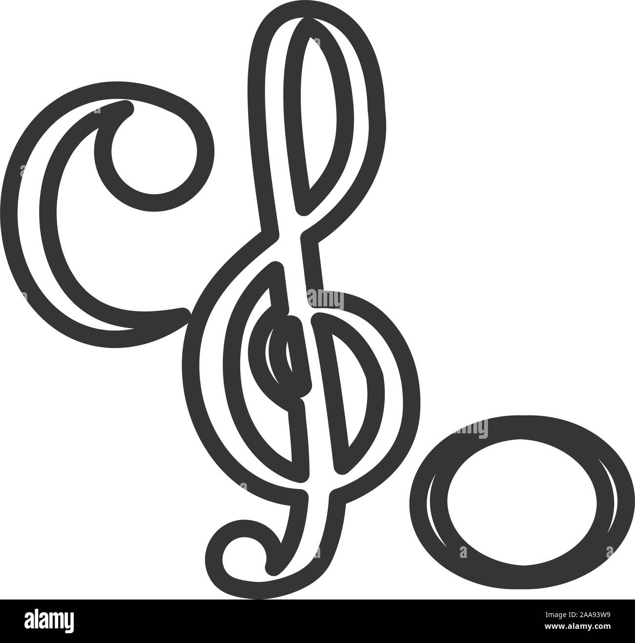 Set of musical notes over a colored background - Vector Stock Vector
