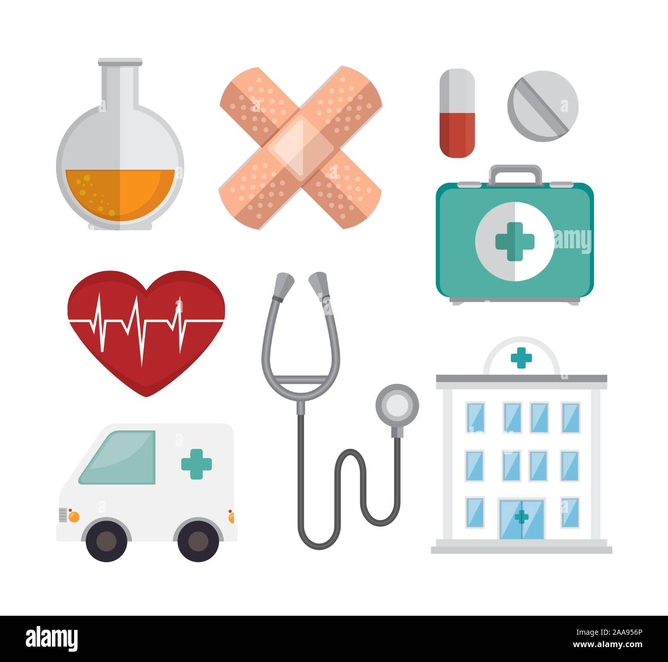 bundle medicine with set icons Stock Vector Image & Art - Alamy