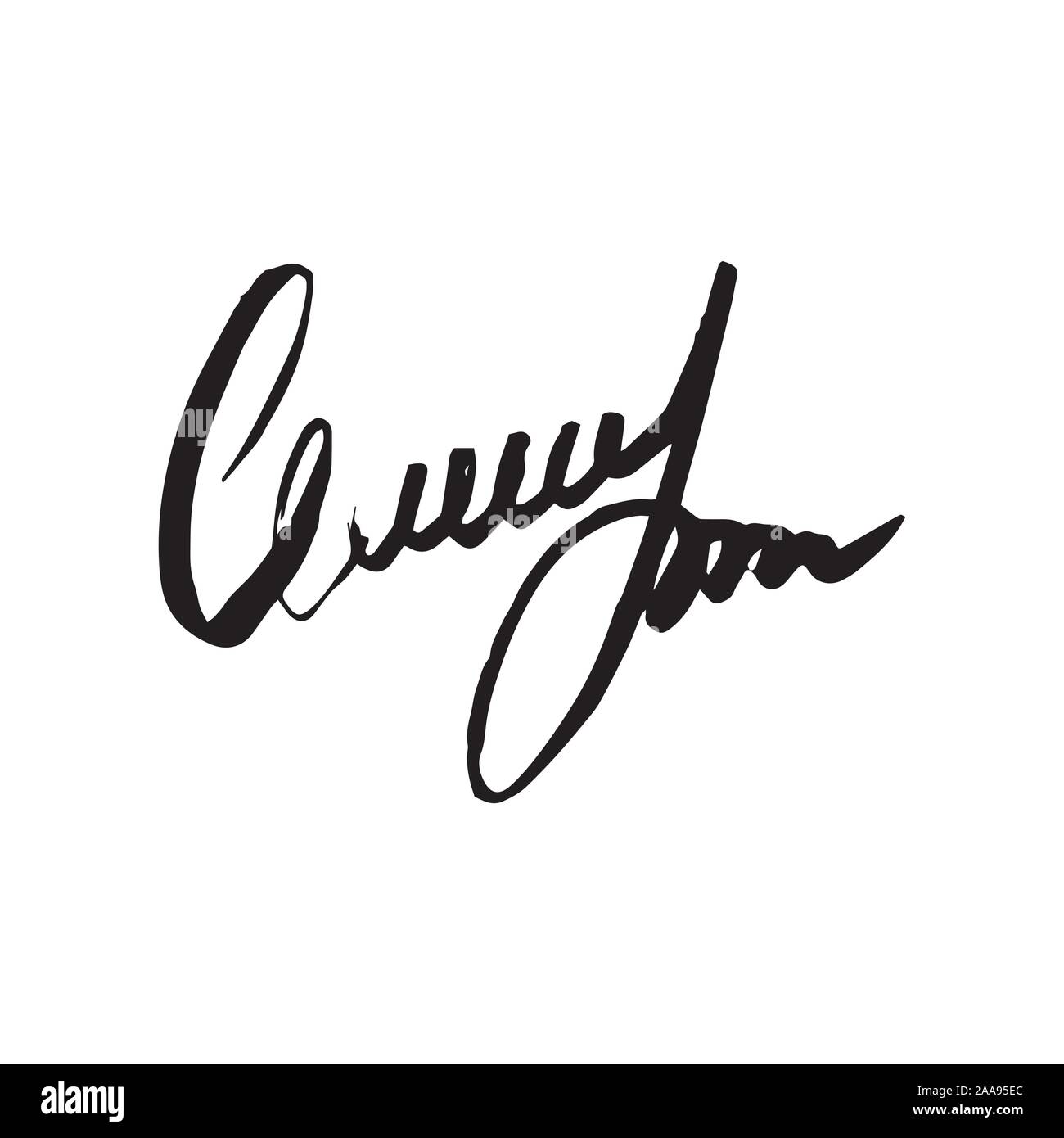 Unreadable calligraphic handwriting Black and White Stock Photos ...