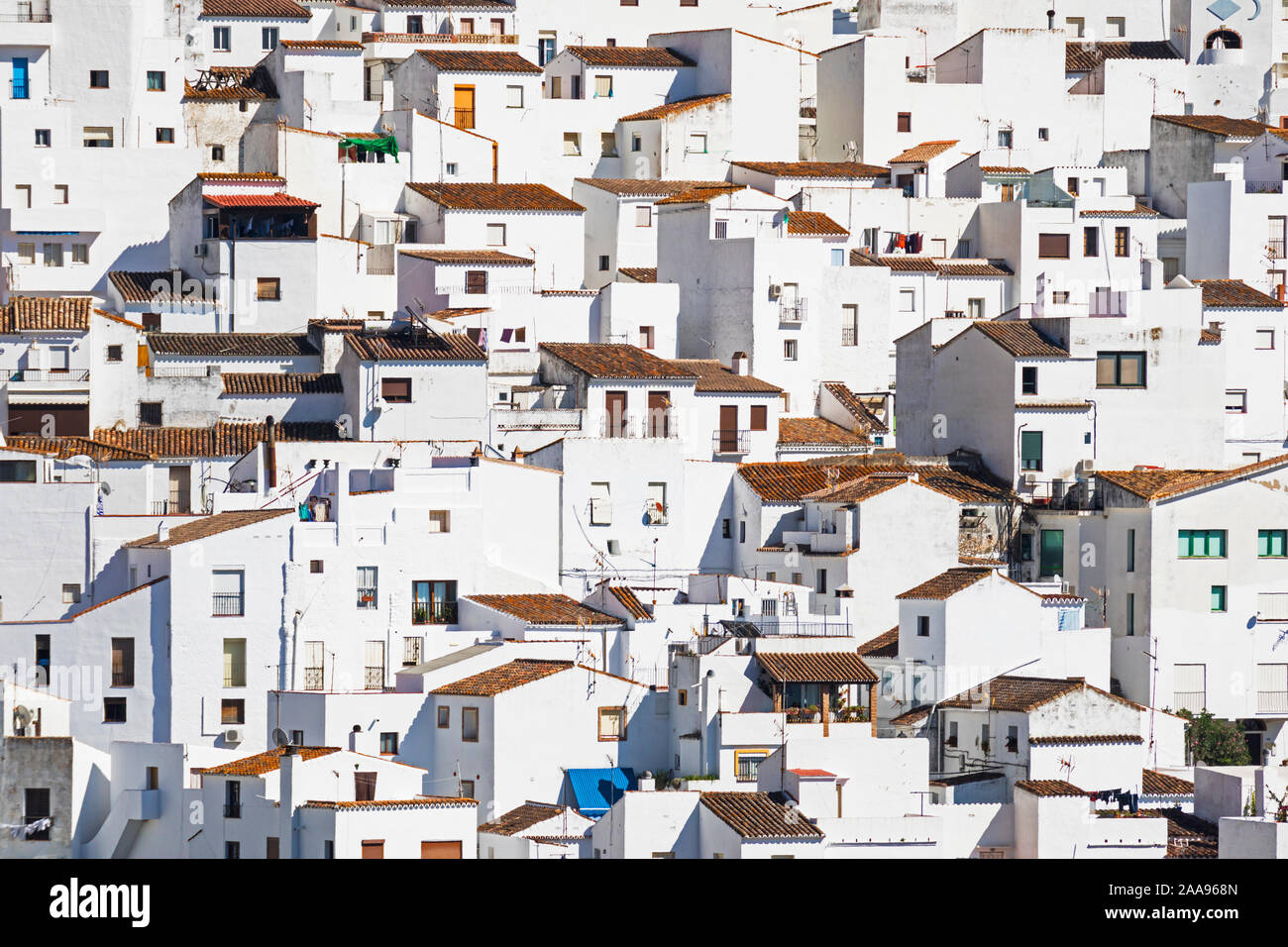 Typical Andalusian architecture in Casares, Malaga Province, Andalusia, southern Spain. Stock Photo