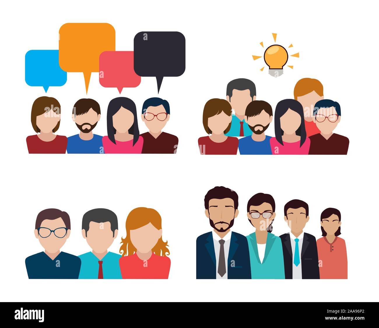 bundle with set of face business people Stock Vector Image & Art - Alamy