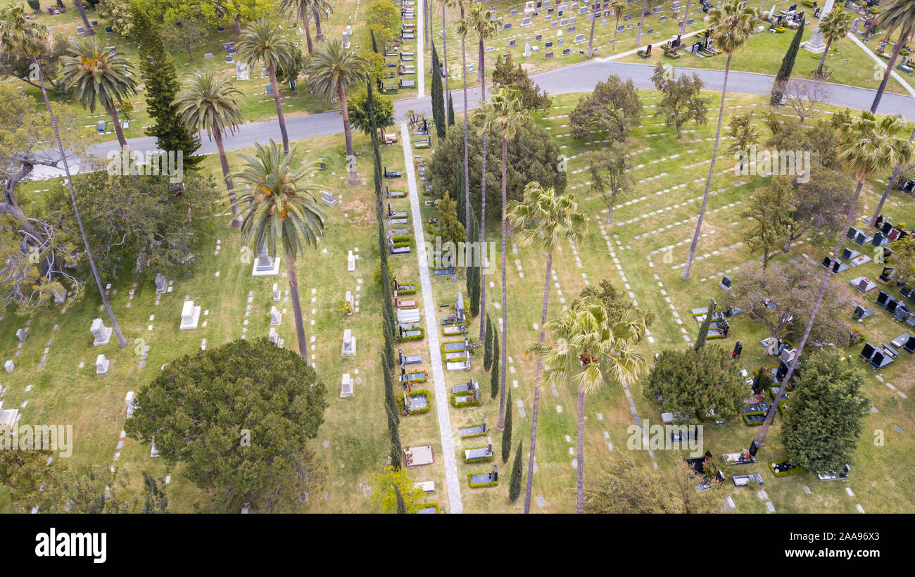 Beth Olam Cemetery-Hollywood, Los Angeles, California, USA Stock Photo