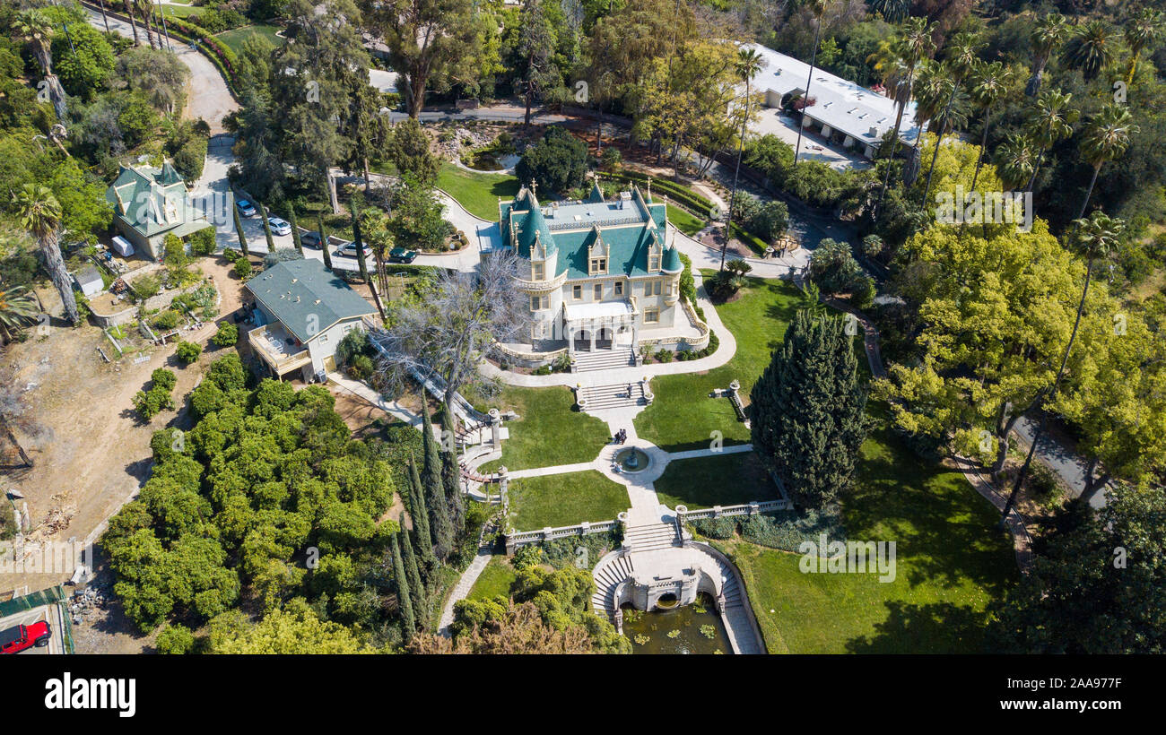 Kimberly Crest House and Gardens, Redlands, CA Stock Photo