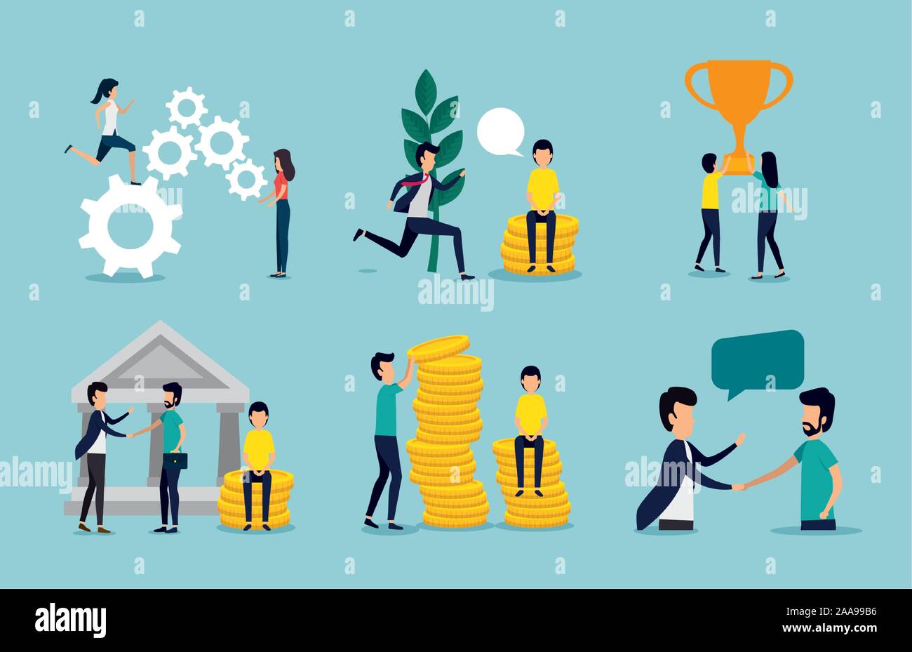 bundle of business people with set icons Stock Vector Image & Art - Alamy