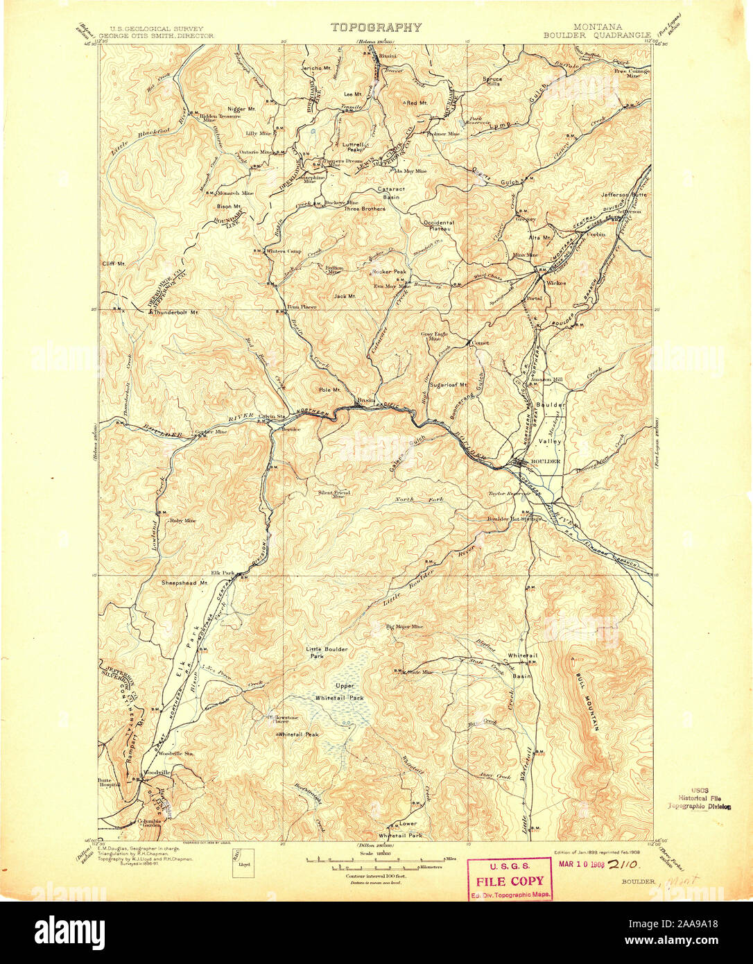 Map of boulder montana hi-res stock photography and images - Alamy