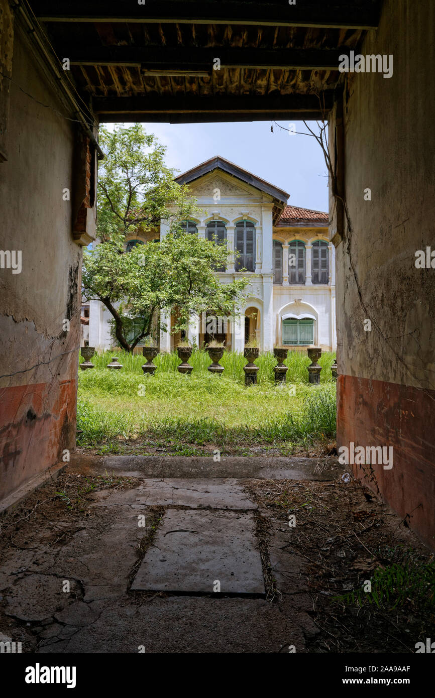 Limpanon House, Abandoned Sino-Portuguese Mansion, Phuket Town, Thailand Stock Photo