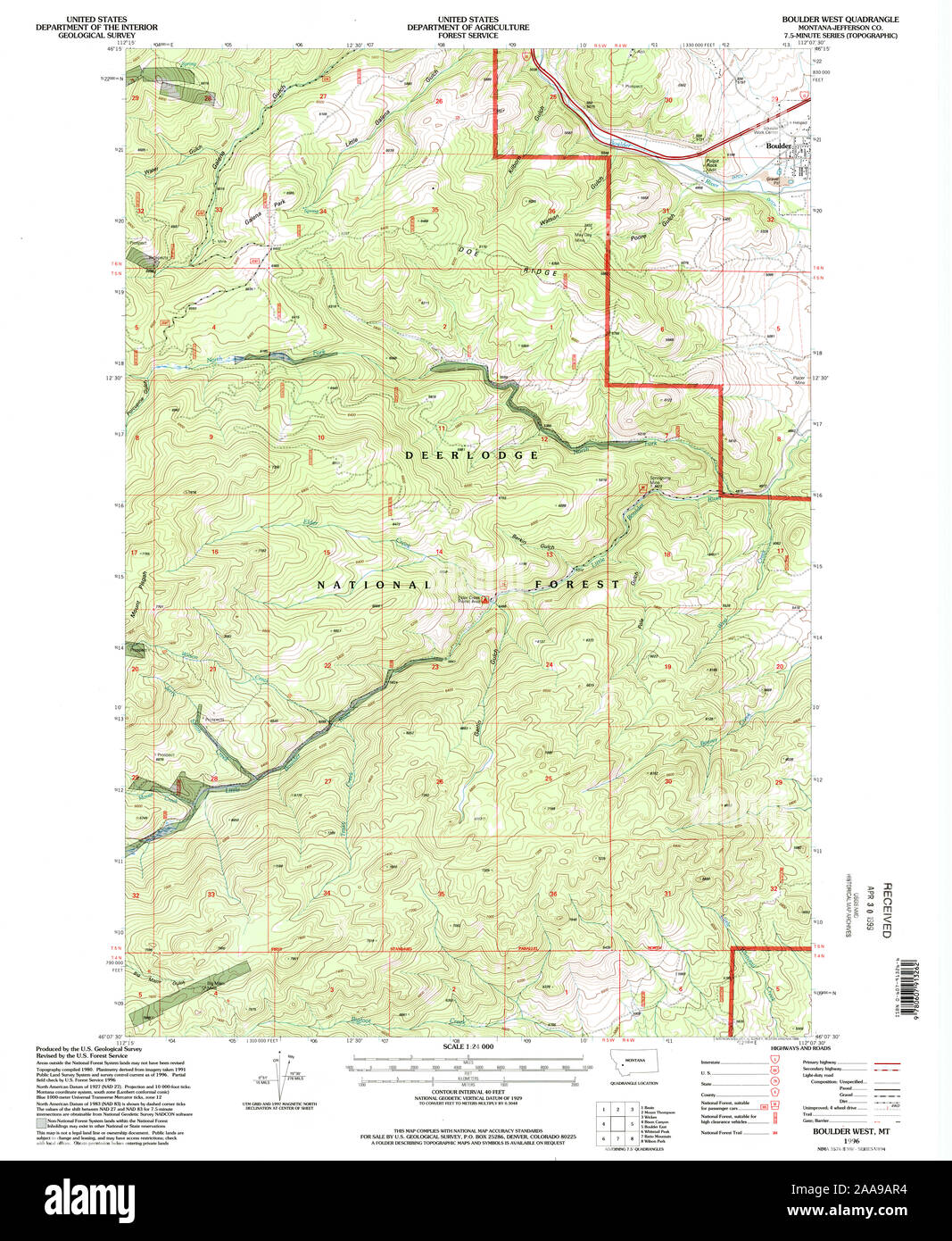Map of boulder montana hires stock photography and images Alamy