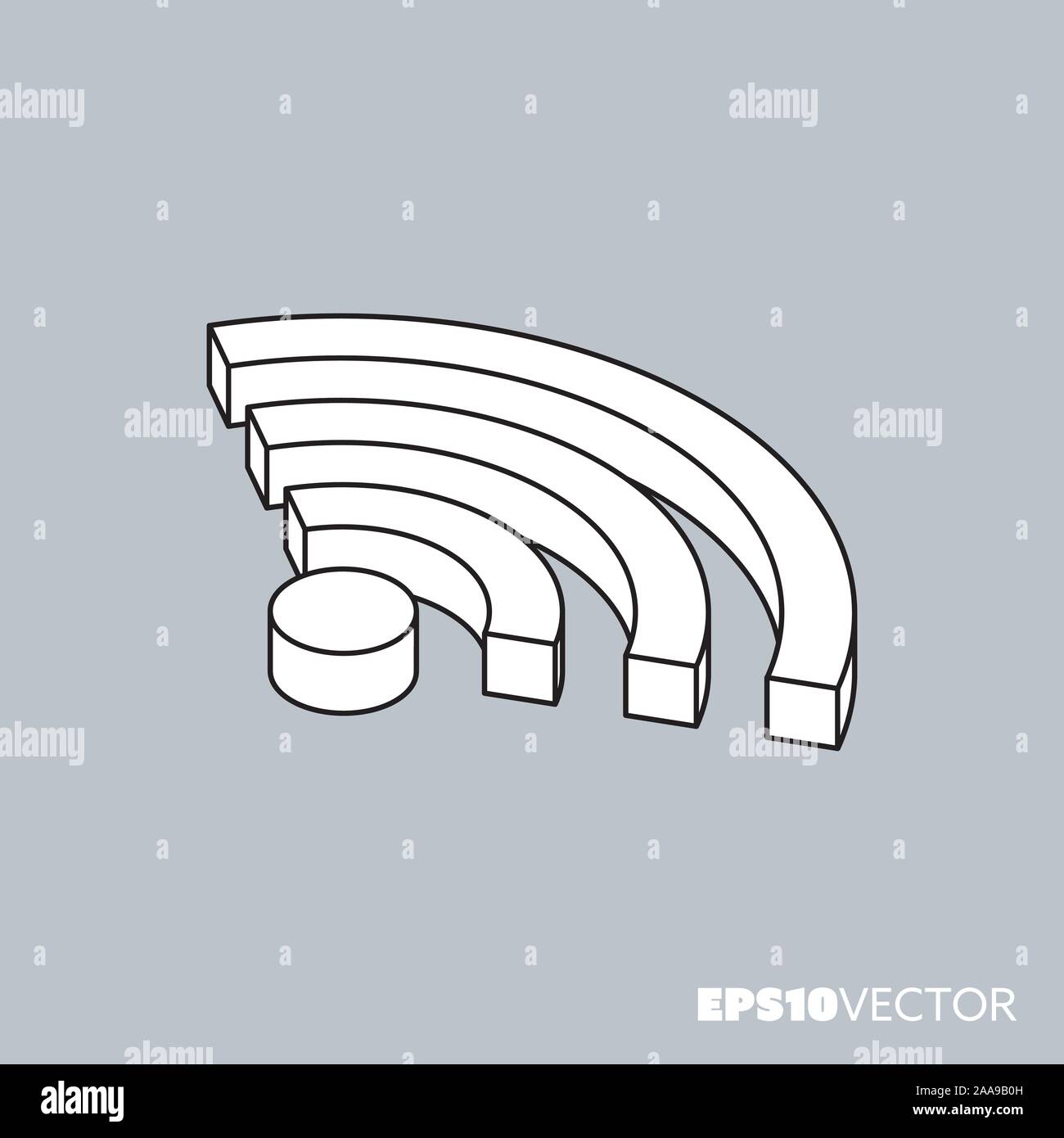 wireless transmission icon, outline symbol. Wi-fi or NFC concept vector illustration. Stock Vector