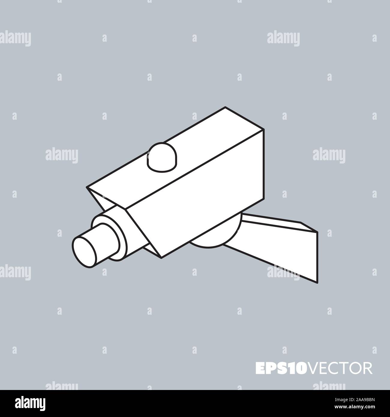 Surveillance camera icon, outline symbol. Technology and security concept vector illustration. Stock Vector