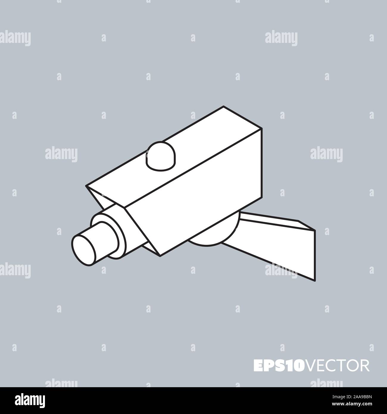 Surveillance camera icon, outline symbol. Technology and security ...