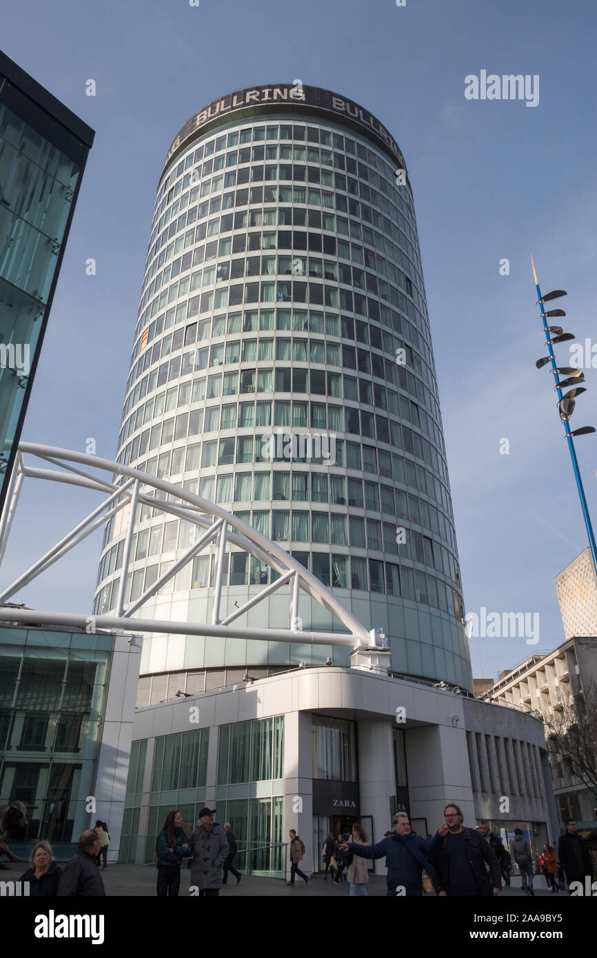 The Rotunda in the centre of Birmingham near the Bull Ring Shopping