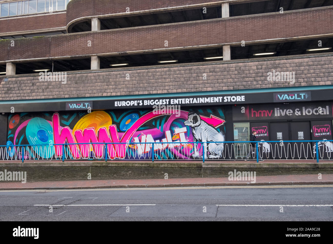 HMV Vault in Dale End, Birmingham opened in October 2019 and is the largest record store in Europe Stock Photo