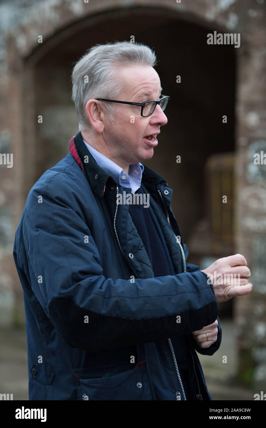 EMBARGOED UNTIL 17:30 TODAY (20TH NOVEMBER 2019) Glasgow, UK. 20th Nov, 2019. Pictured: Michael Gove MP - Chancellor of the Duchy of Lancaster. Mr Gove is seen campaigning in Scotland to secure the tory vote for the General Election on the 12th December. Credit: Colin Fisher/Alamy Live News Stock Photo