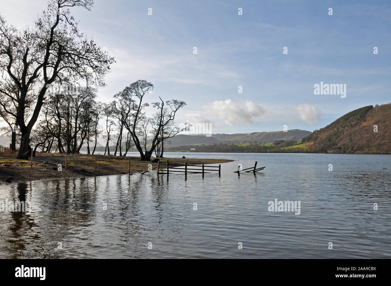 Ullswater in Winter, Pooley Bridge, Cumbria Stock Photo