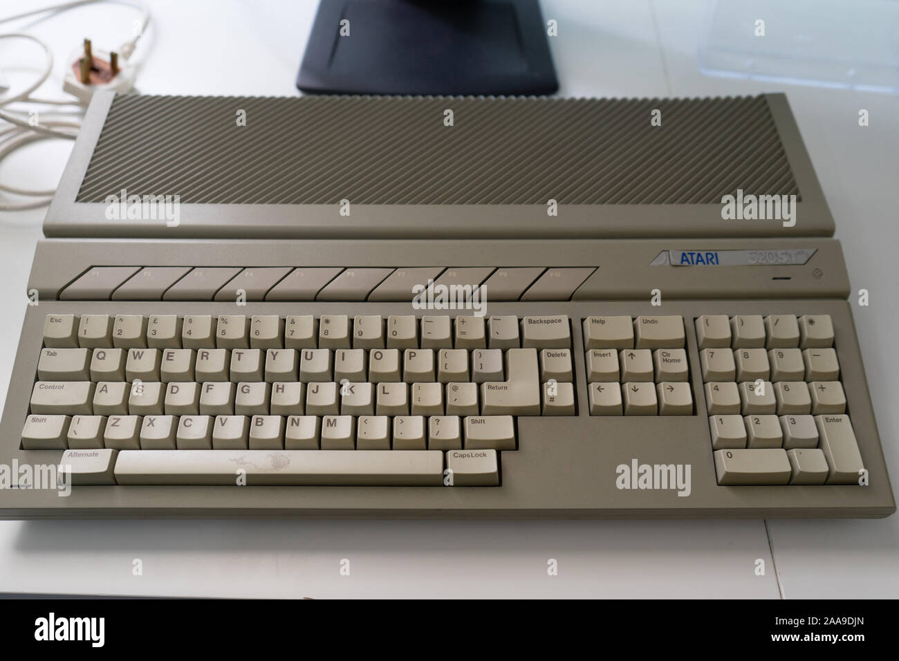 An Atari 520st personal home computer, a vintage PC from the 1980's Stock Photo