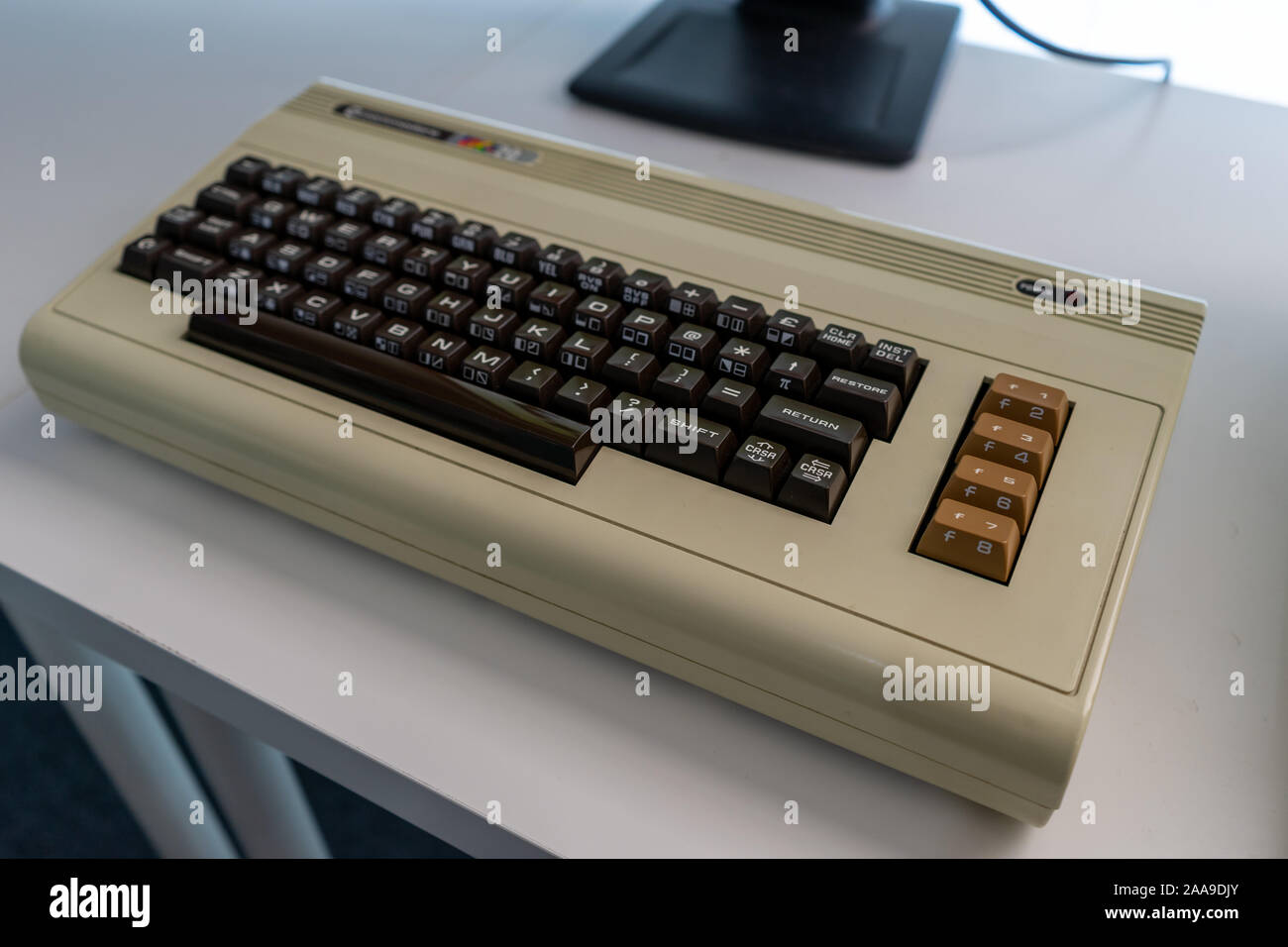 A commodore 64 vintage computer produced in the 1980's a very popular retro home computer or PC Stock Photo