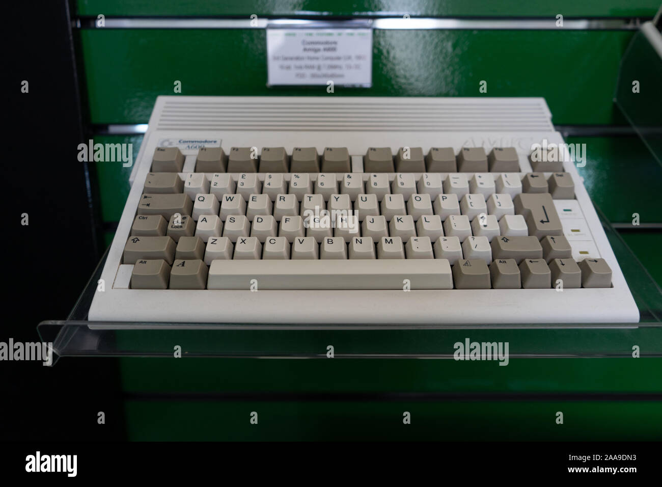 A commodore Amiga A600 or 600 Personal home computer from the 1990's a vintage PC Stock Photo