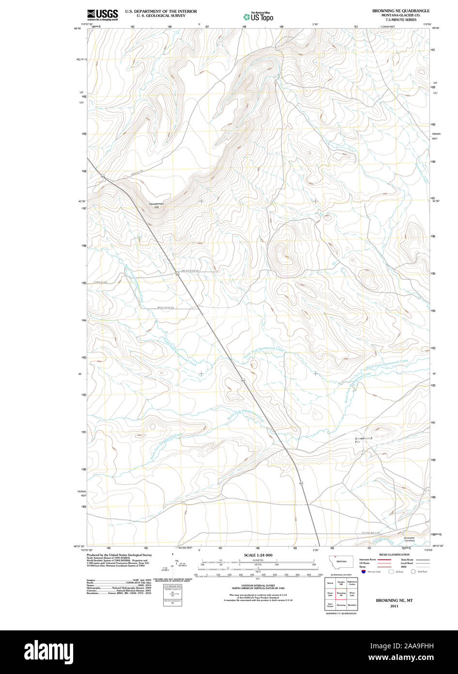 Map of browning montana hires stock photography and images Alamy