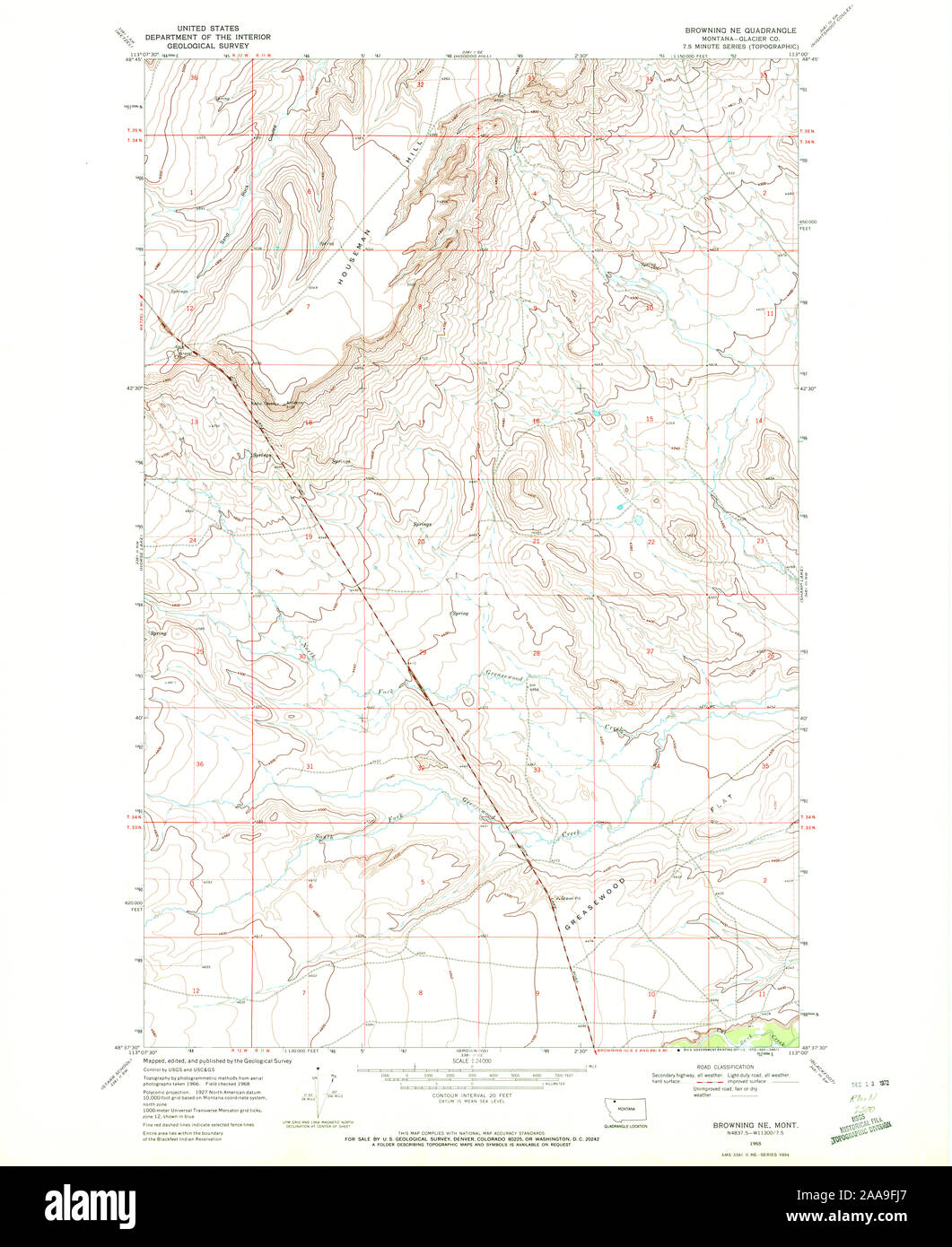 Map of browning montana hires stock photography and images Alamy
