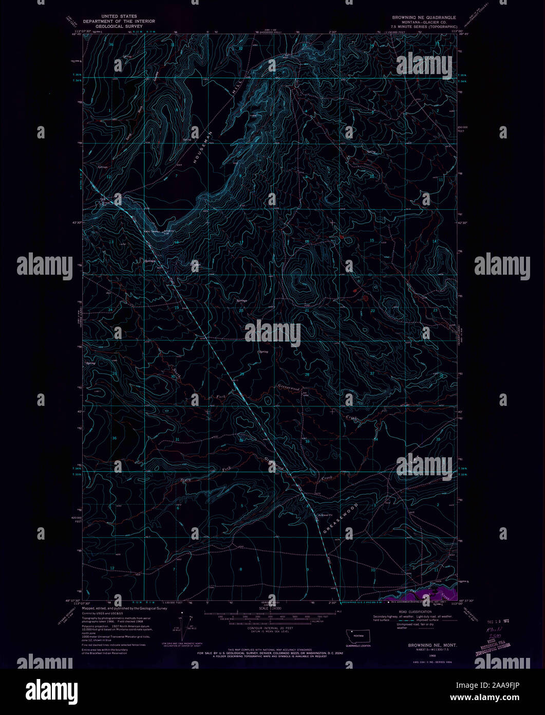 Map of browning montana hires stock photography and images Alamy