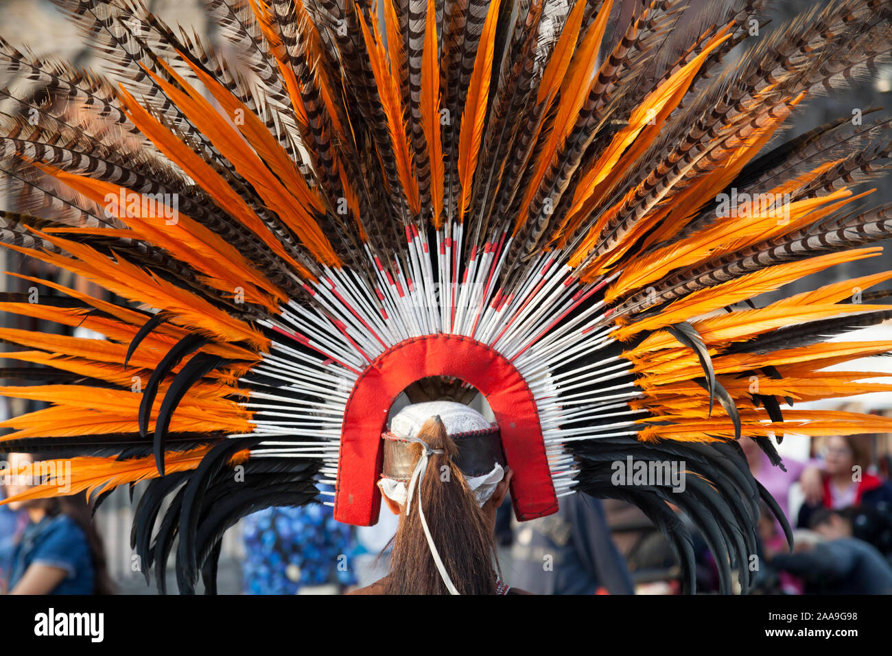 Traditional Aztec shaman, Plaza de la Constitución, Mexico City Stock Photo