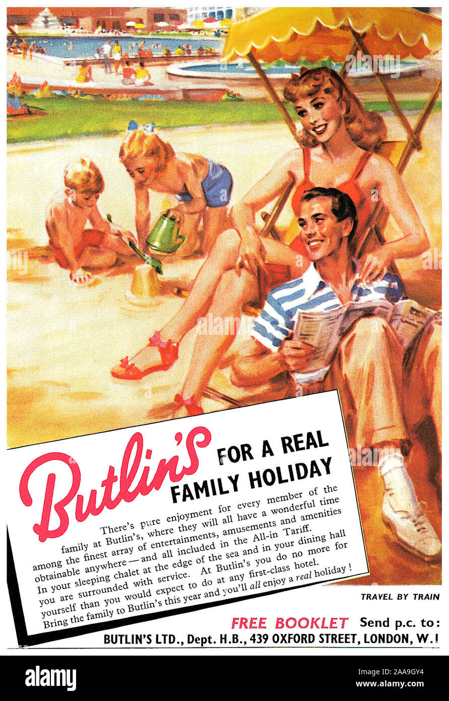 Butlins Skegness Holiday Camp Seaside Vintage British Railway Poster Photo