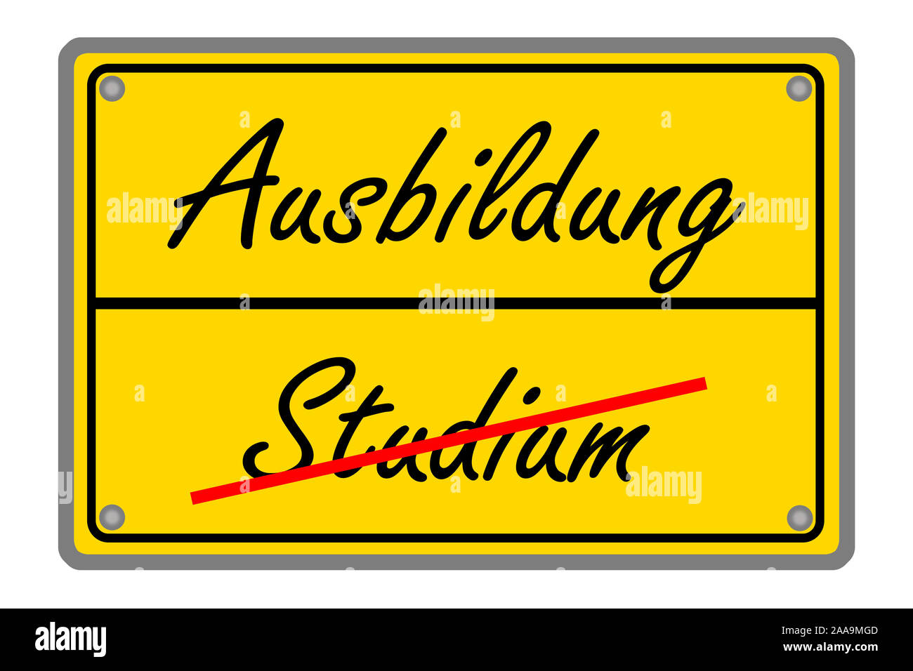 German sign Apprenticeship and Studies Stock Photo Alamy