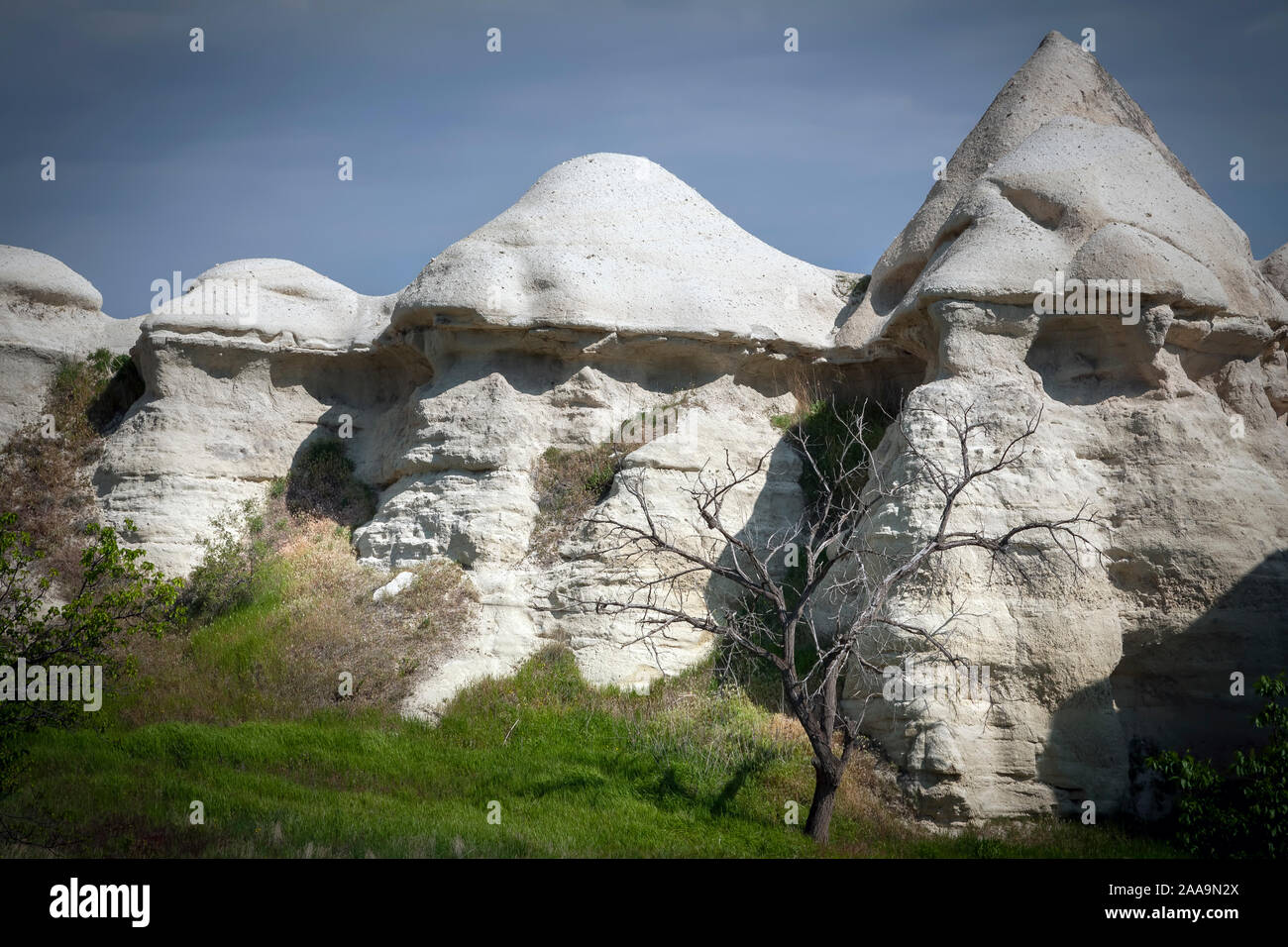 pinnacles and rock formations at Cappadocia Stock Photo