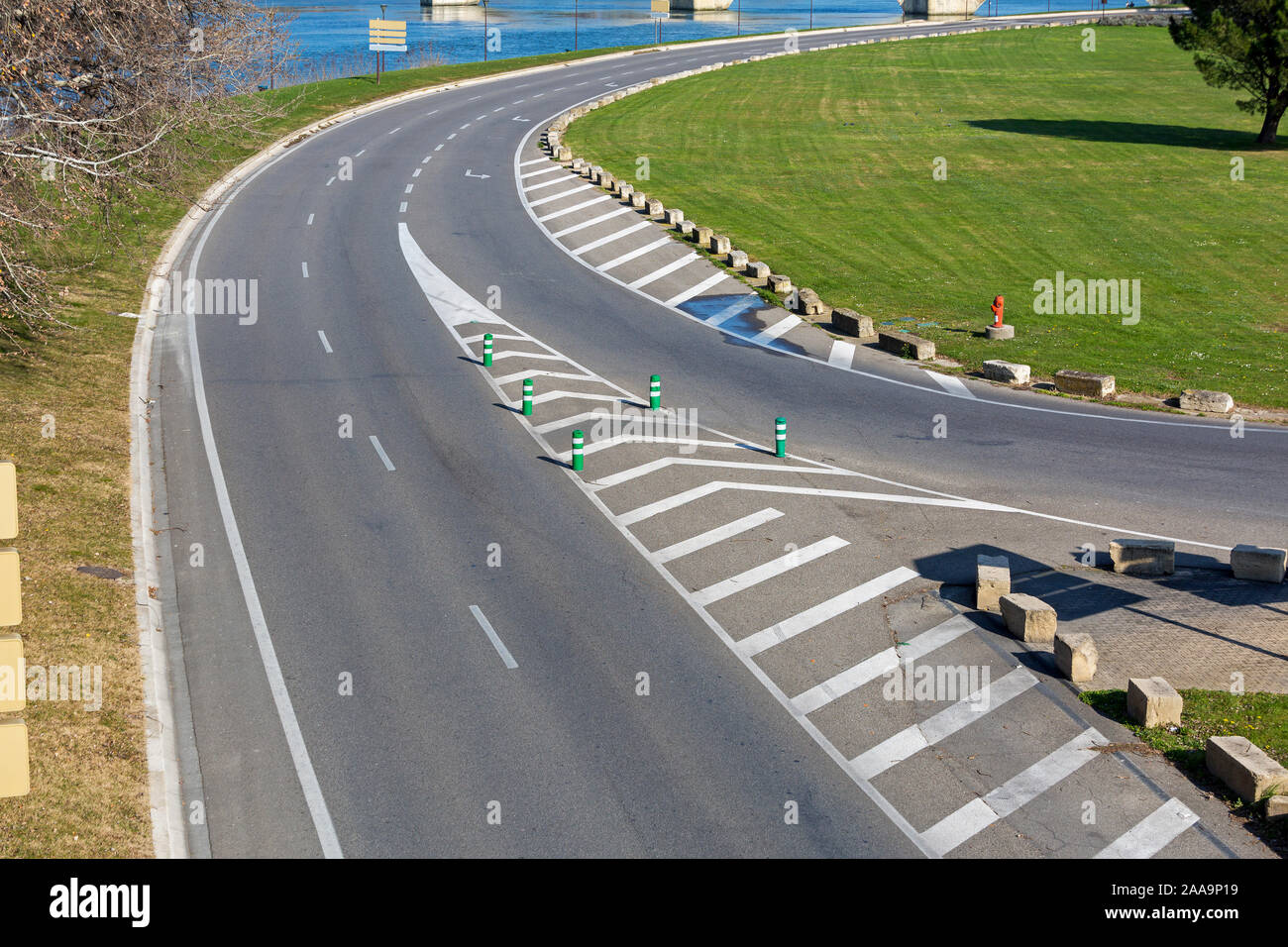 Street Intersection Road Markings in France Top View Stock Photo Alamy