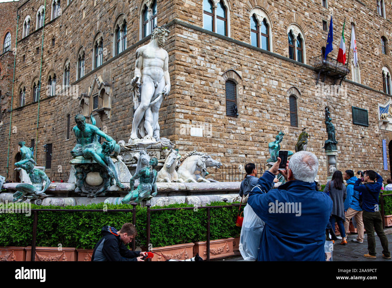Fontana del Nettuna, Fountain of Neptune, Piazza della Signoria, Florence, Italy Stock Photo