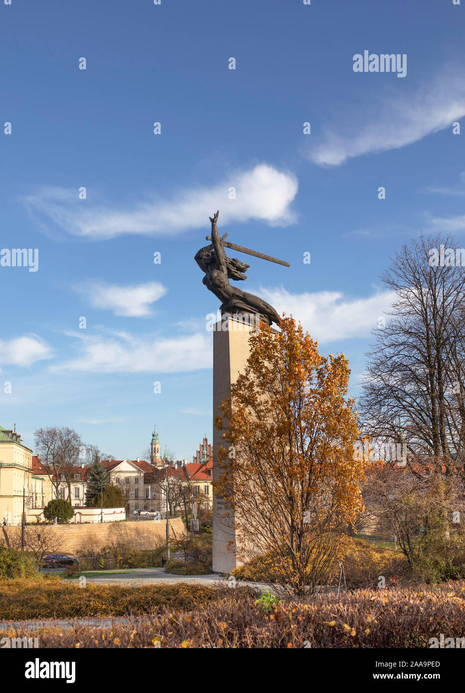 Warszawska Nike - The Monument to the Heroes of Warsaw - Nike, city landmarks, rebuild old town. / Poland Stock Photo - Alamy