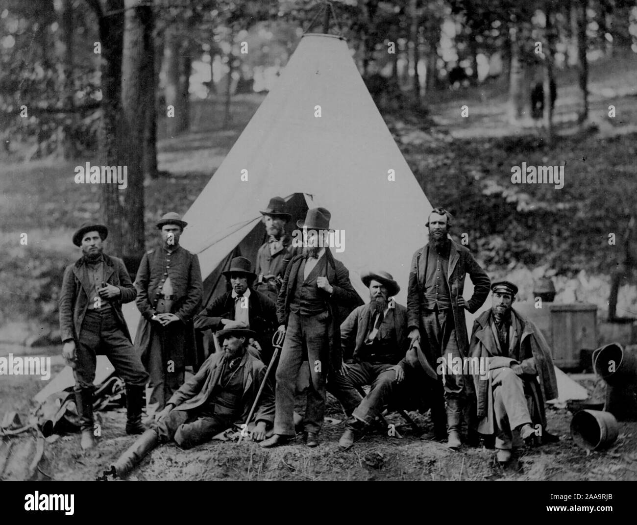 Civil War scouts and guides for the Army of the Potomac, Berlin, Md., October 1862. Stock Photo