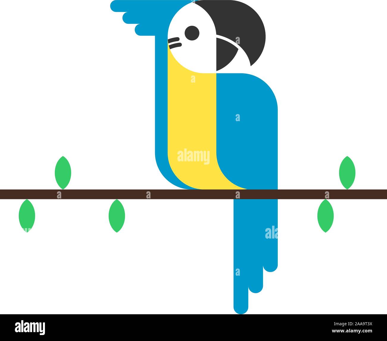 Macaw parrot vector. Parrot bird vector icon in flat style Stock Vector ...
