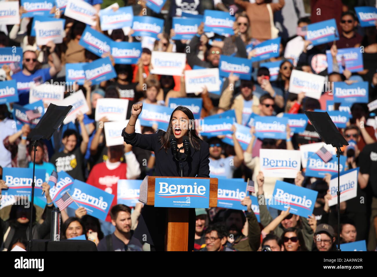 Bernie’s Back Rally Held at Queensbridge Park Featuring: Alexandria ...